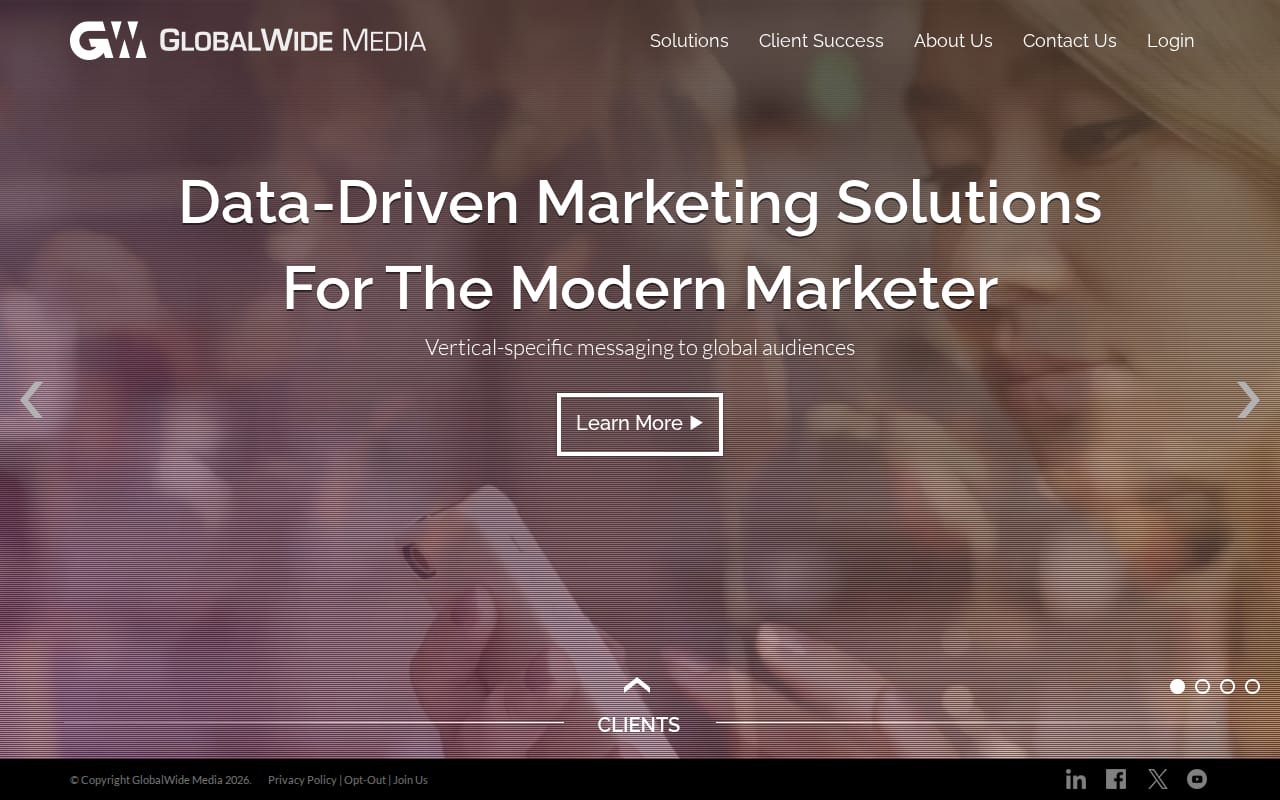 GlobalWide Media website screenshot