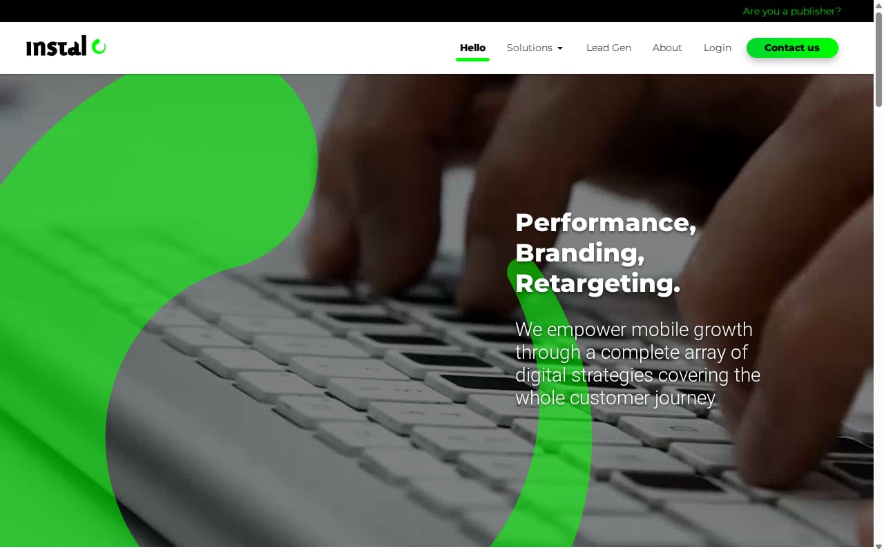 Instal website screenshot