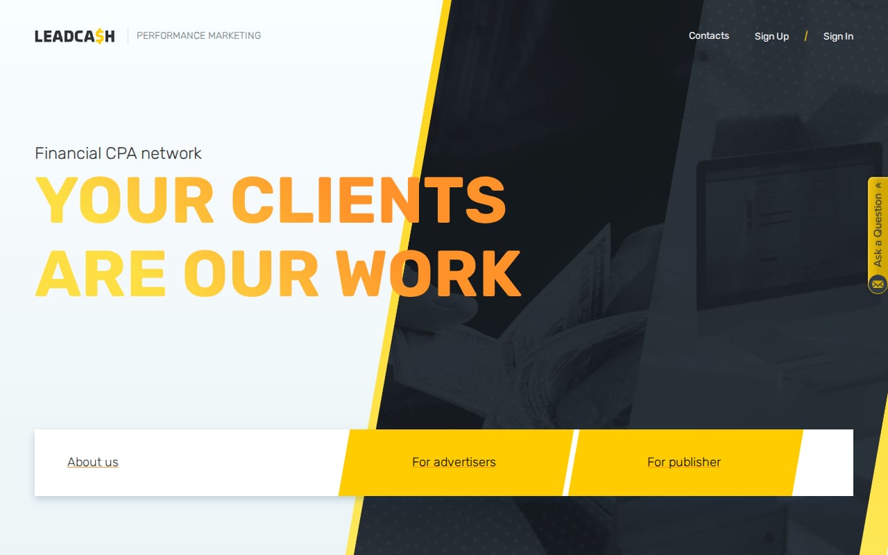 Lead Cash website screenshot