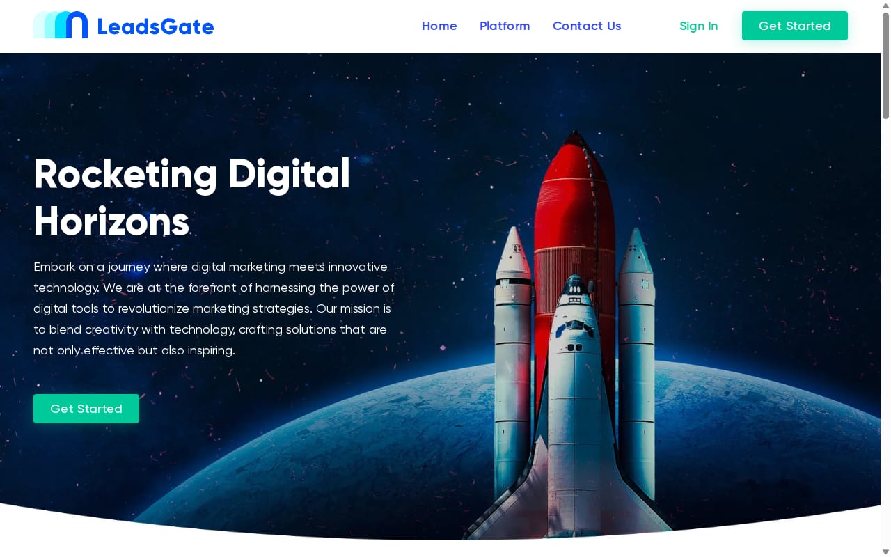 LeadsGate website screenshot