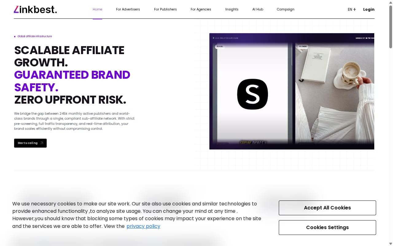 Linkbest website screenshot