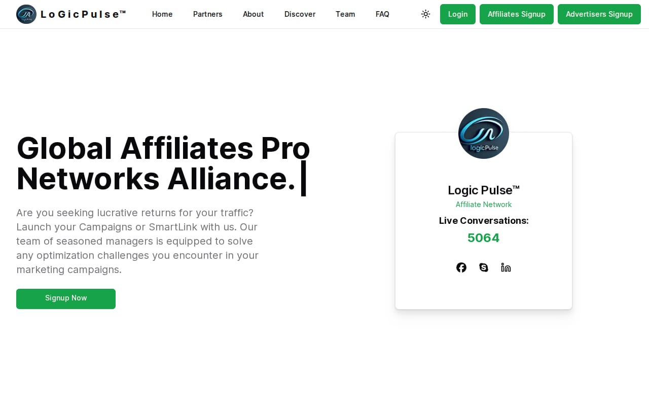 LogicPulse website screenshot