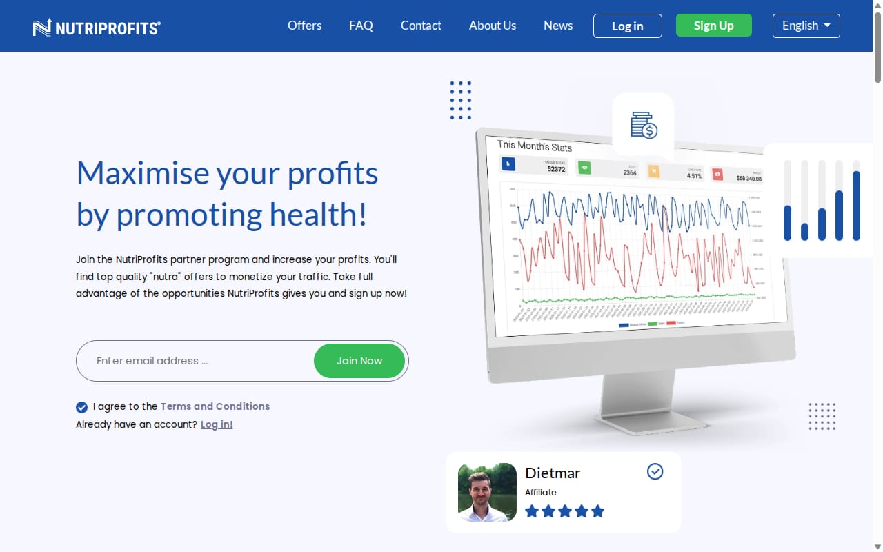 NutriProfits website screenshot
