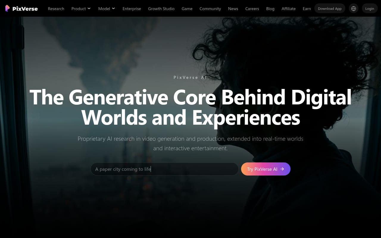 Pixverse Affiliate program website screenshot