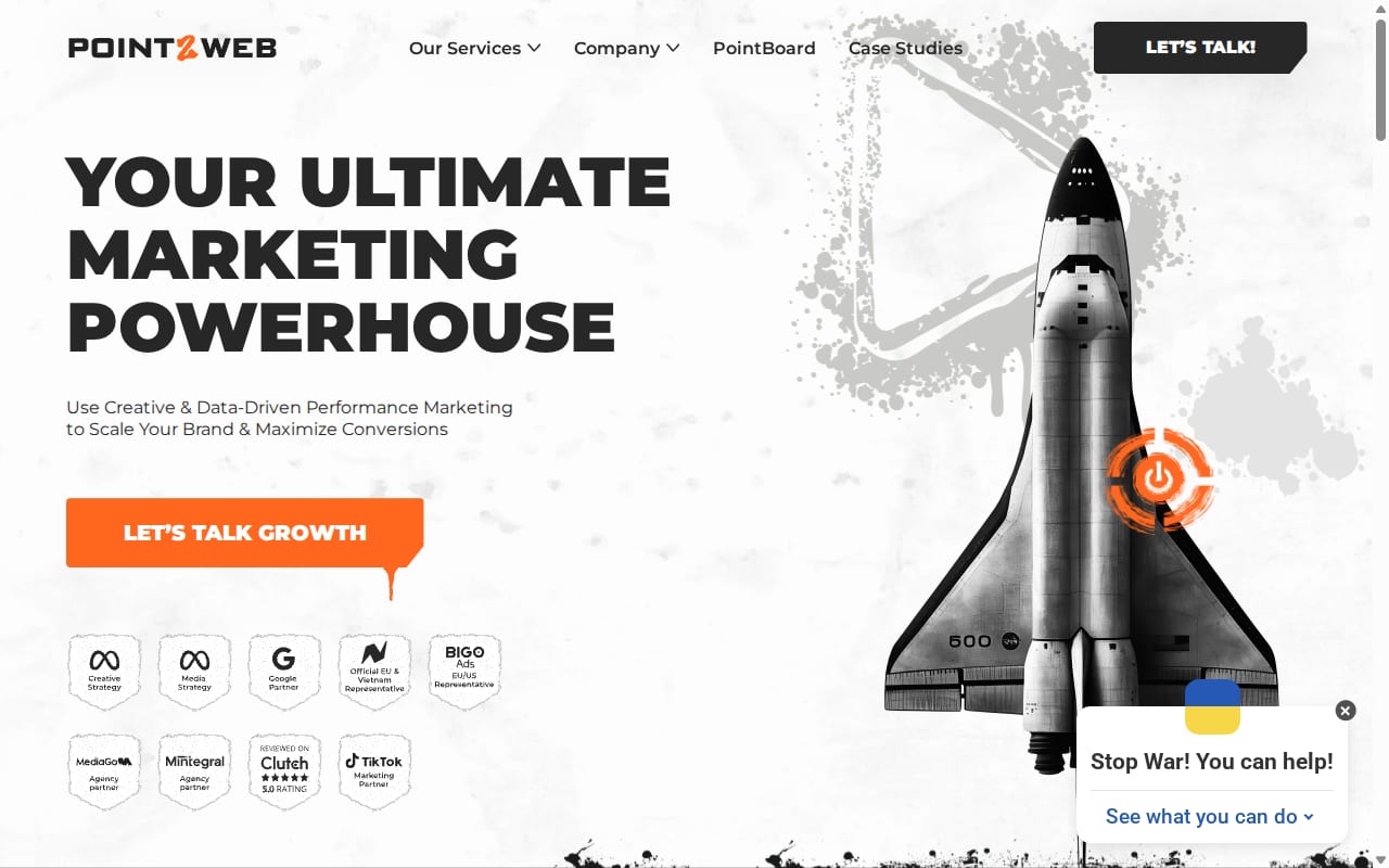 Point2Web website screenshot