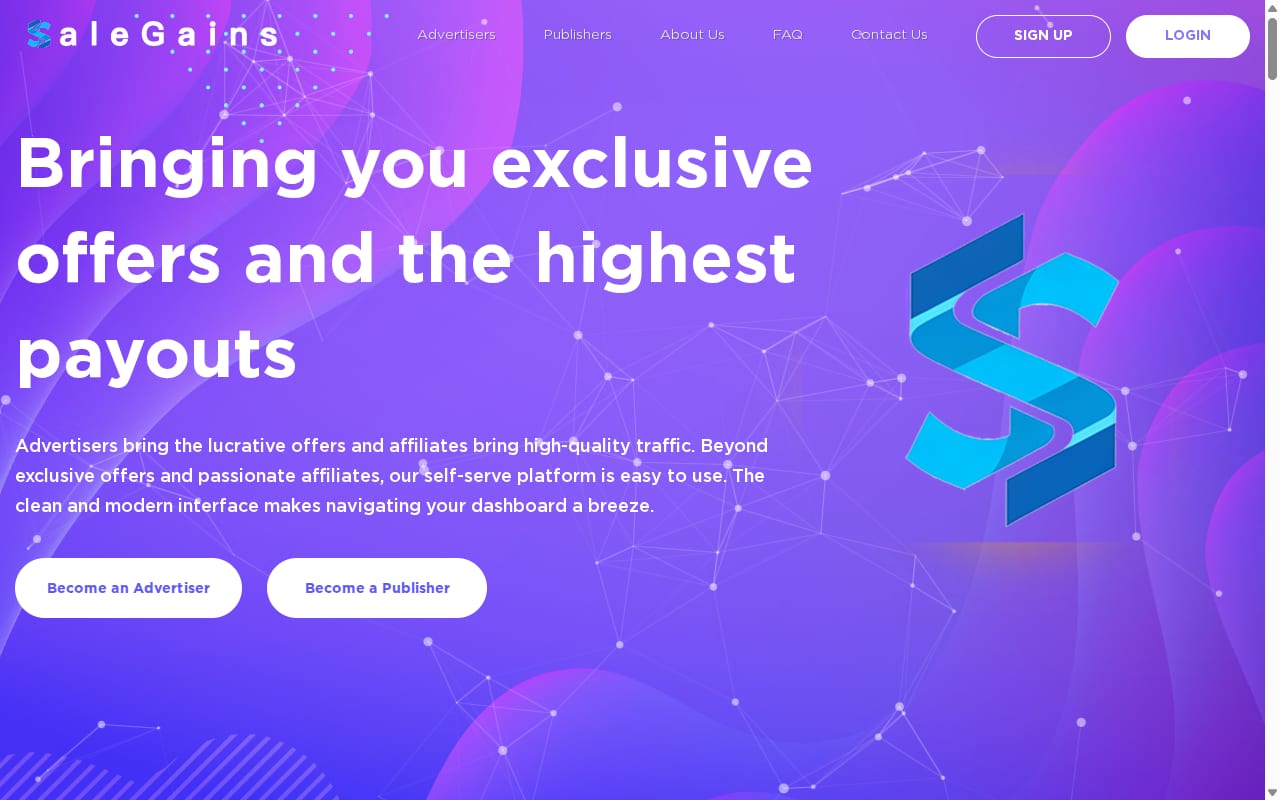 SaleGains website screenshot