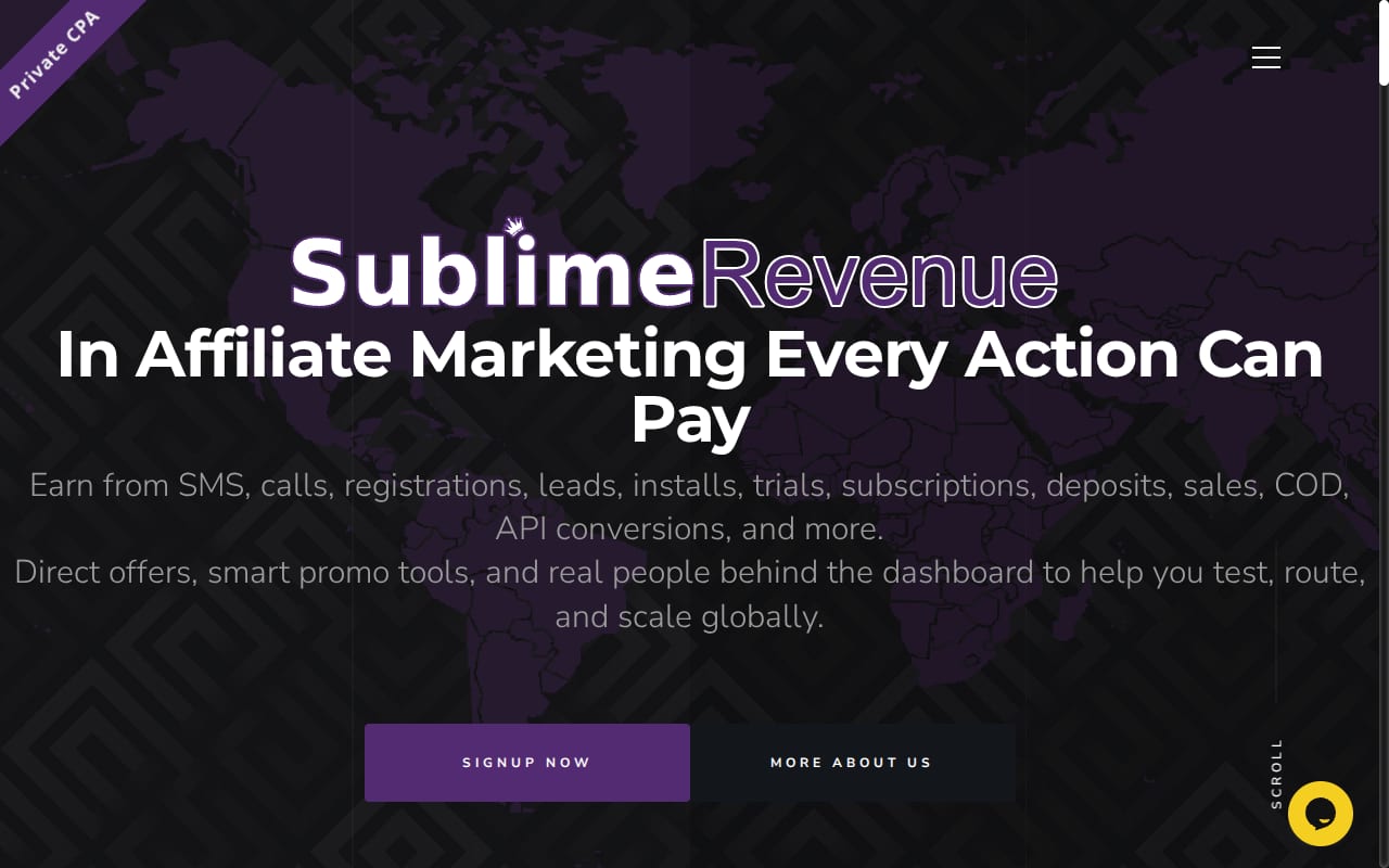 Sublime Revenue website screenshot