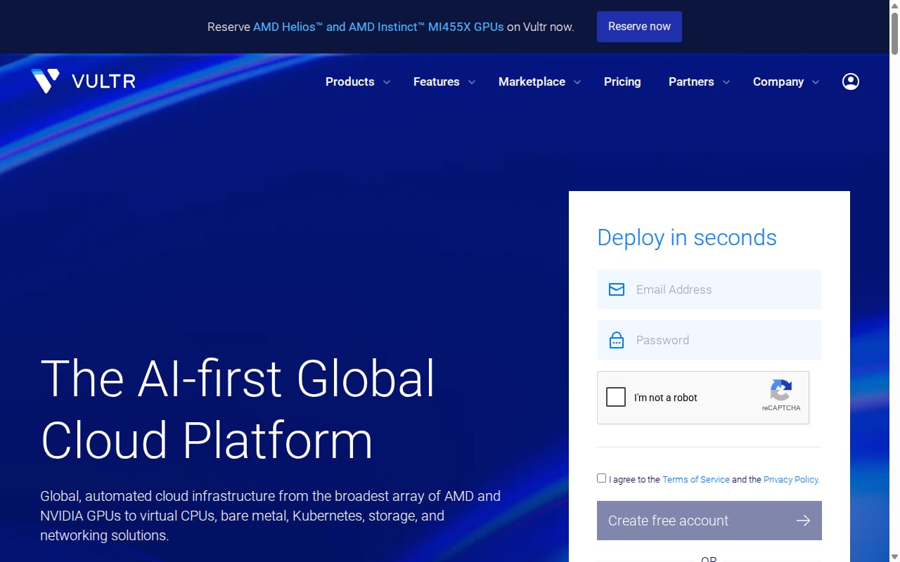 Vultr Affiliate Program website screenshot
