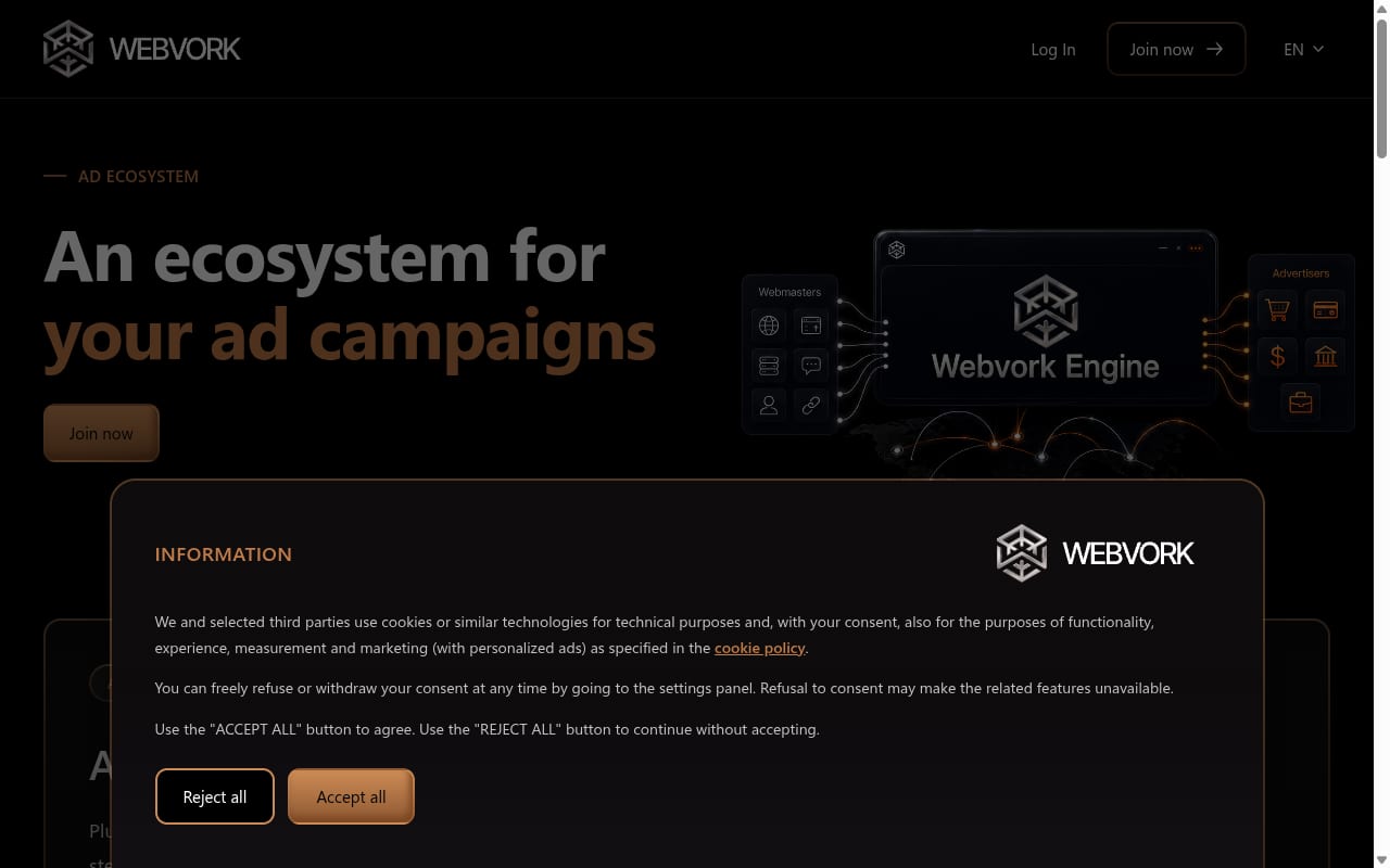 Webvork website screenshot