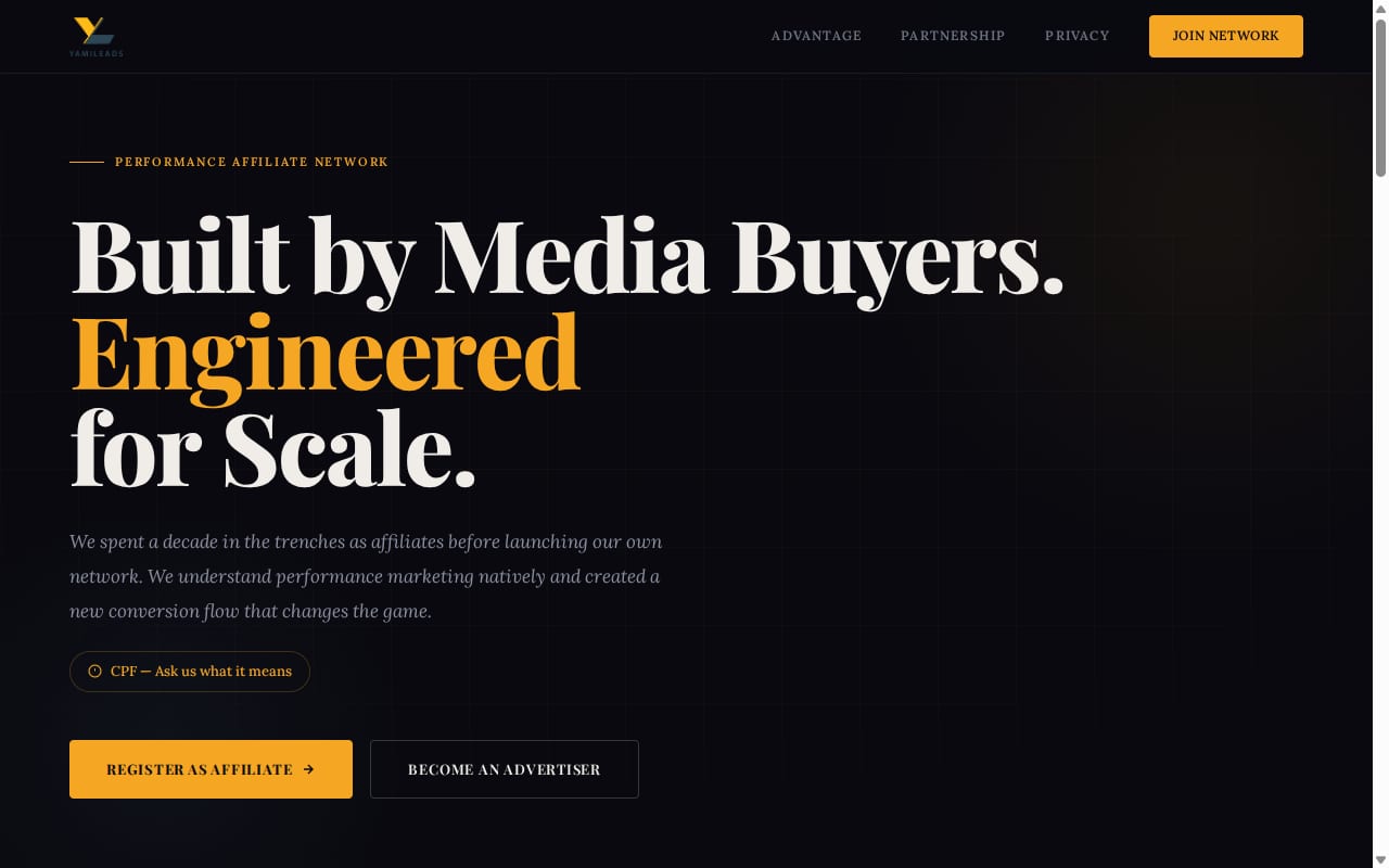 YamiLeads website screenshot